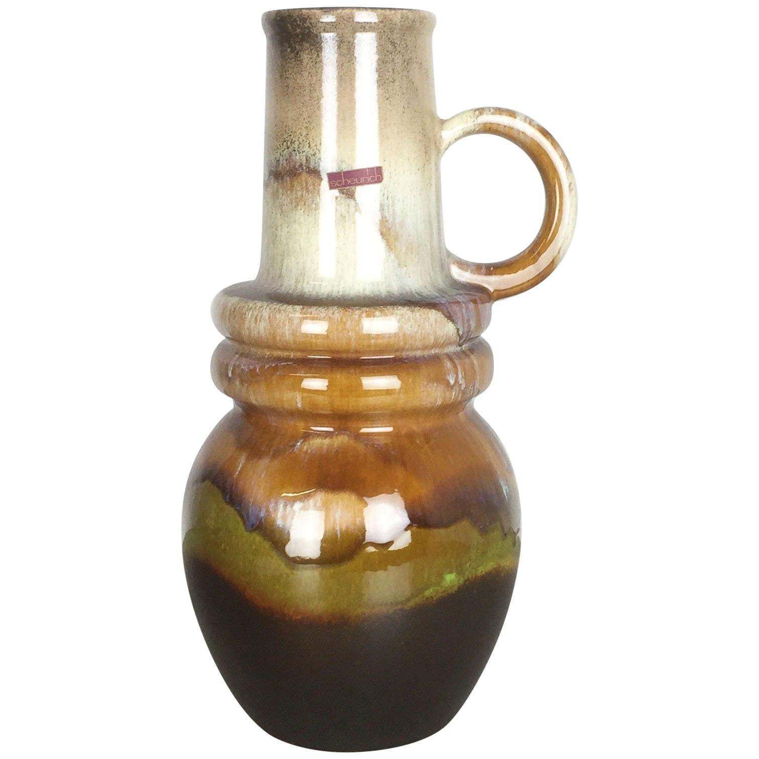 Extra Large Vintage Pottery Fat Lava Vase Made By Scheurich, Germany, 1970s photo furniture