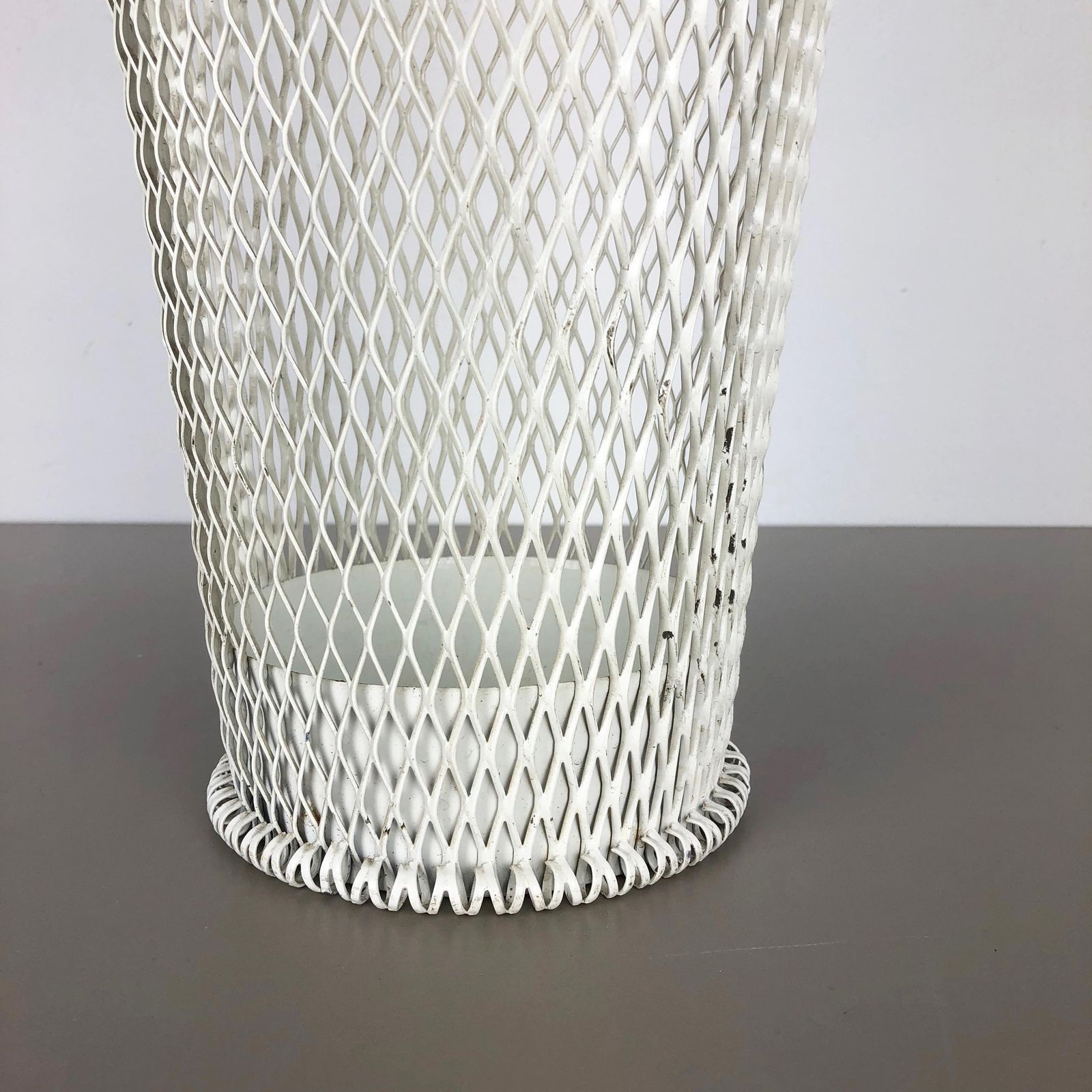 Original Matégot Style Metal Umbrella Stand, Mid Century Modern, France, 1960s photo vinterior