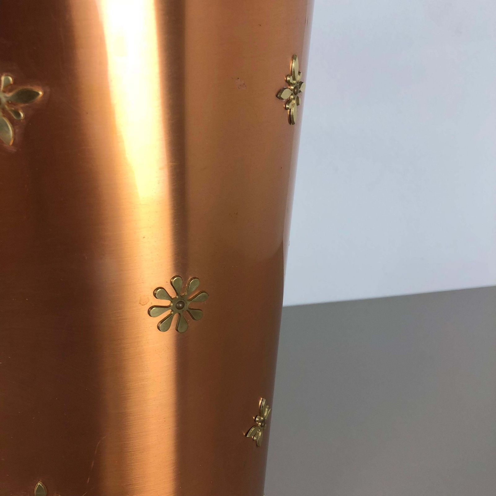 Original 1950s Copper Umbrella Stand By Vereinigte Werkstätten München, Germany photo vintage