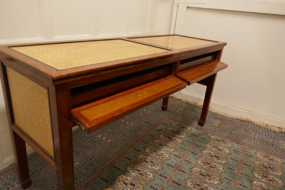 Art Deco Style Walnut And Maple Reception Desk photo Furniture