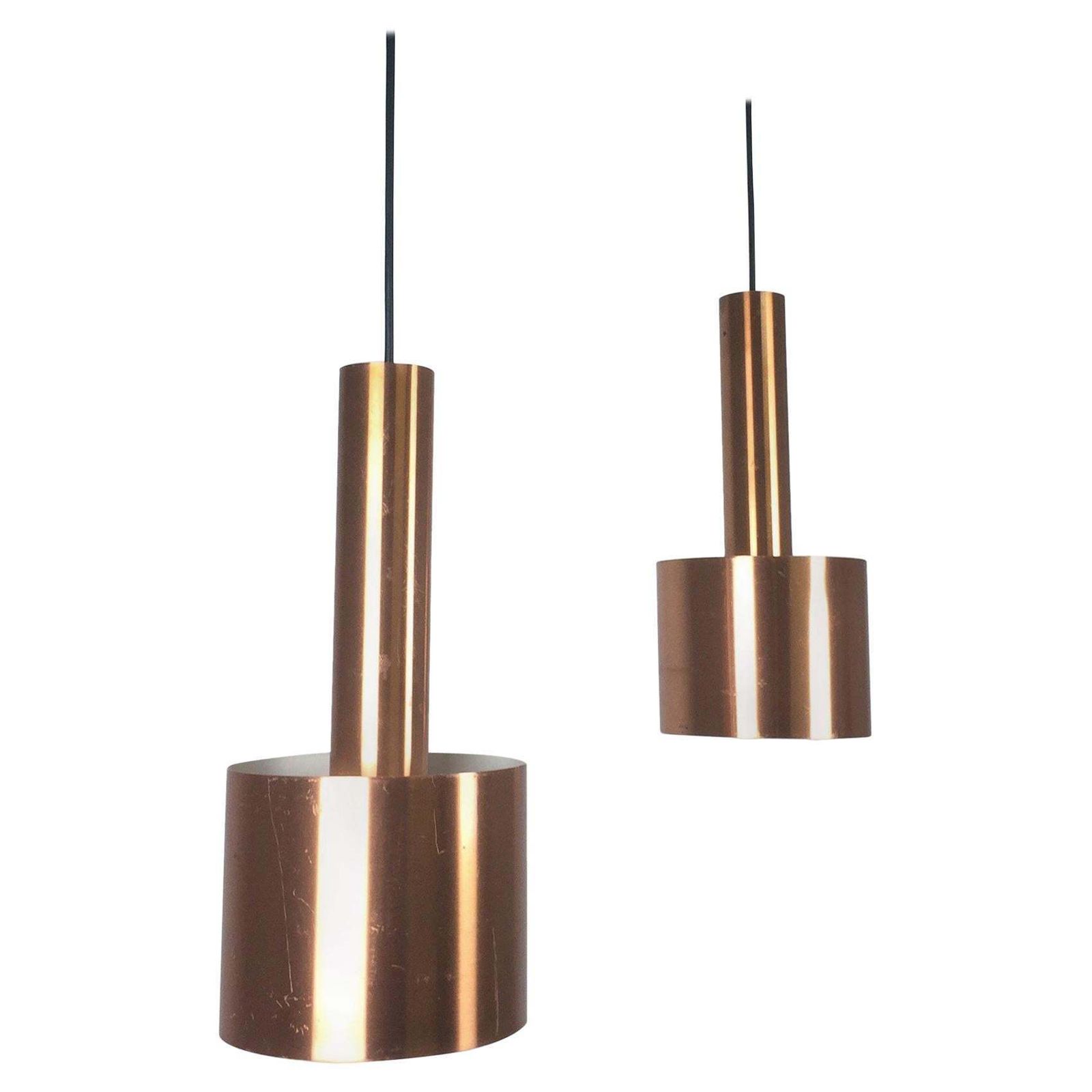 Set Of 2 "Club" Hanging Light Copper Jo Hammerborg Fog & Mørup, Denmark, 1963 photo furniture