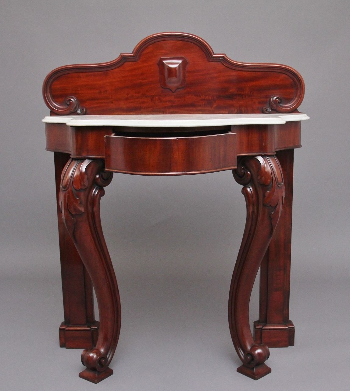 19th Century Mahogany And Marble Top Consul Table photo furniture
