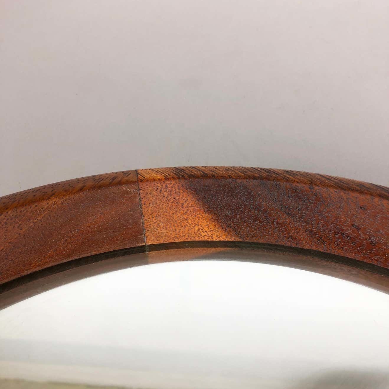 photo for sale Nos! Original 1960s Crystal Glass And Oak Wood Mirror, Made In Germany Nr. 1