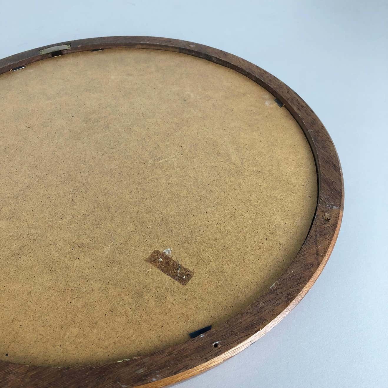 655.0 Nos! Original 1960s Crystal Glass And Oak Wood Mirror, Made In Germany Nr. 1 photo