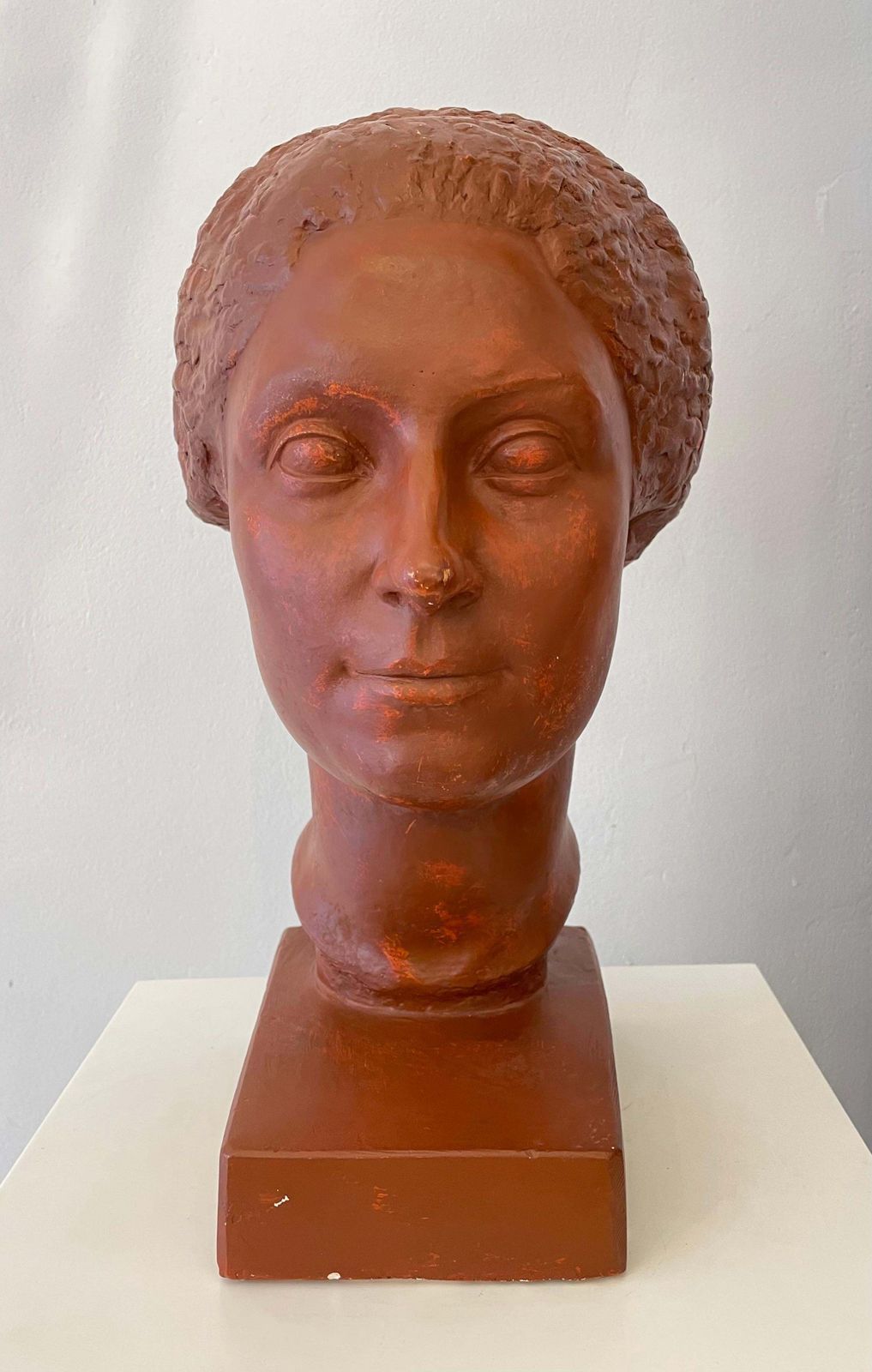 Original Plaster Bust Of A Woman With Short Hair By Claudius Linossier, 1927 photo furniture