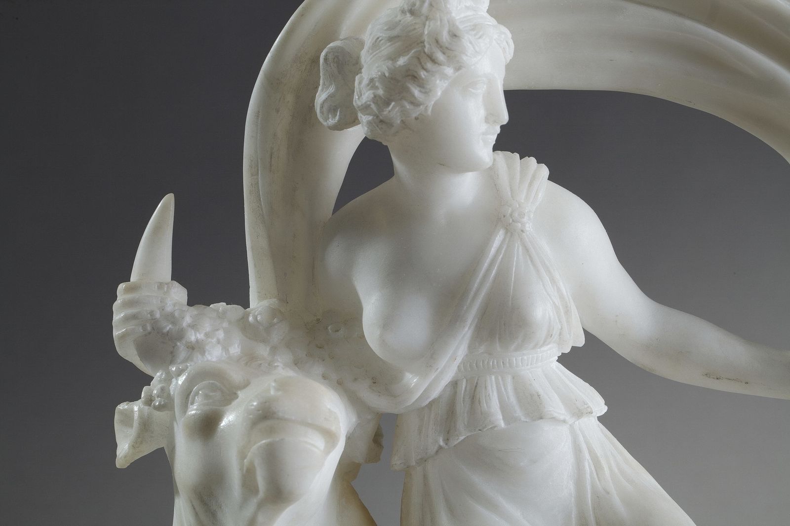 Alabaster Clock The Abduction Of Europa photo vintage