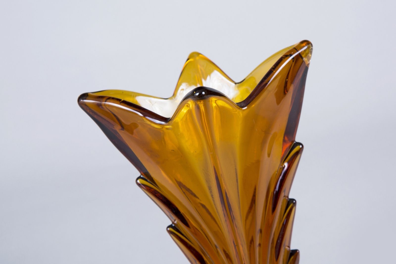 Glass Pink Yellow And Orange Vases Made In Bohemia, Original Condition. Art Deco photo furniture