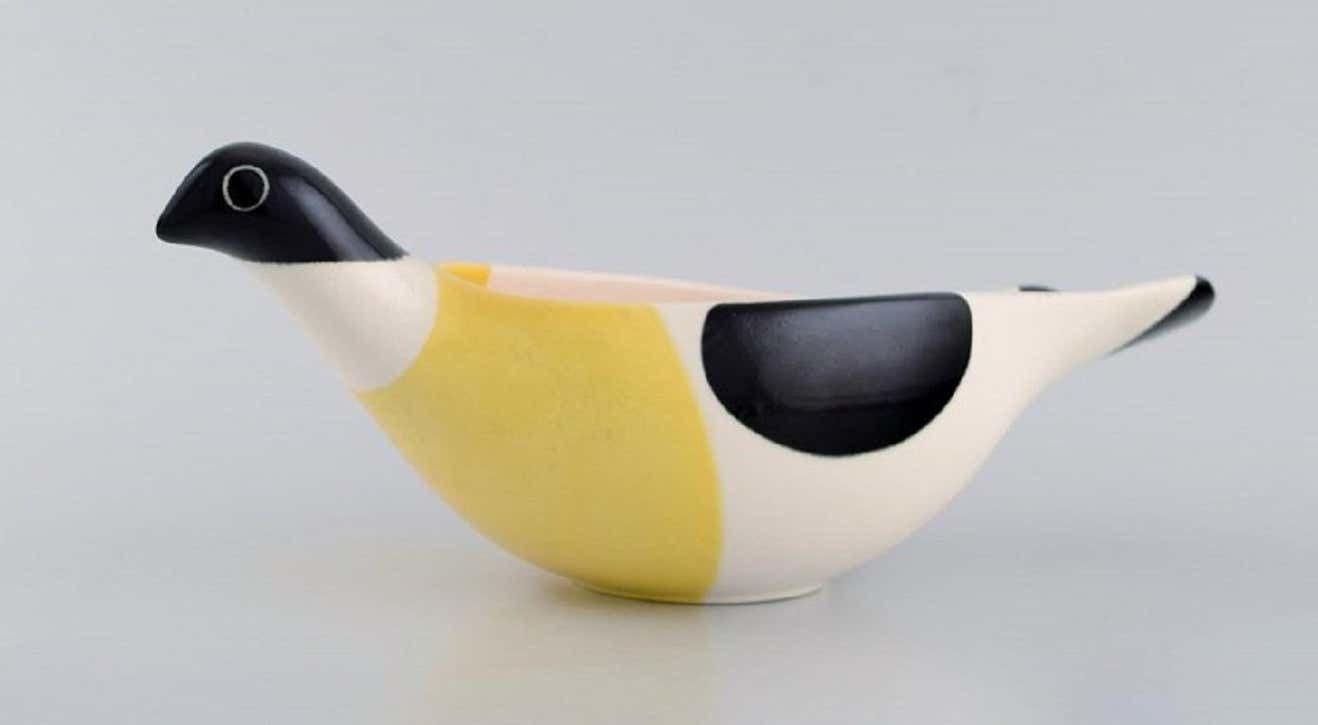 Nils Thorsson For Aluminia, Large Columbine Bowl In Hand Painted Glazed Faience photo 592.0