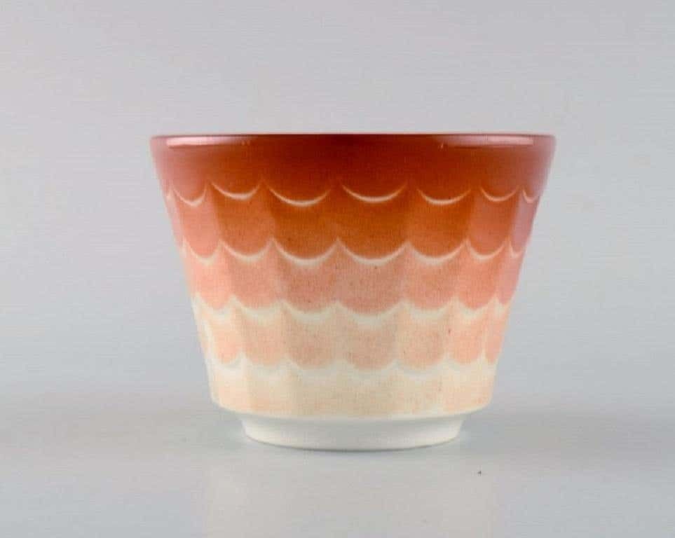 Wilhelm Kåge For Gustavsberg, Six Flower Pot Covers In Porcelain, 1960's photo for sale