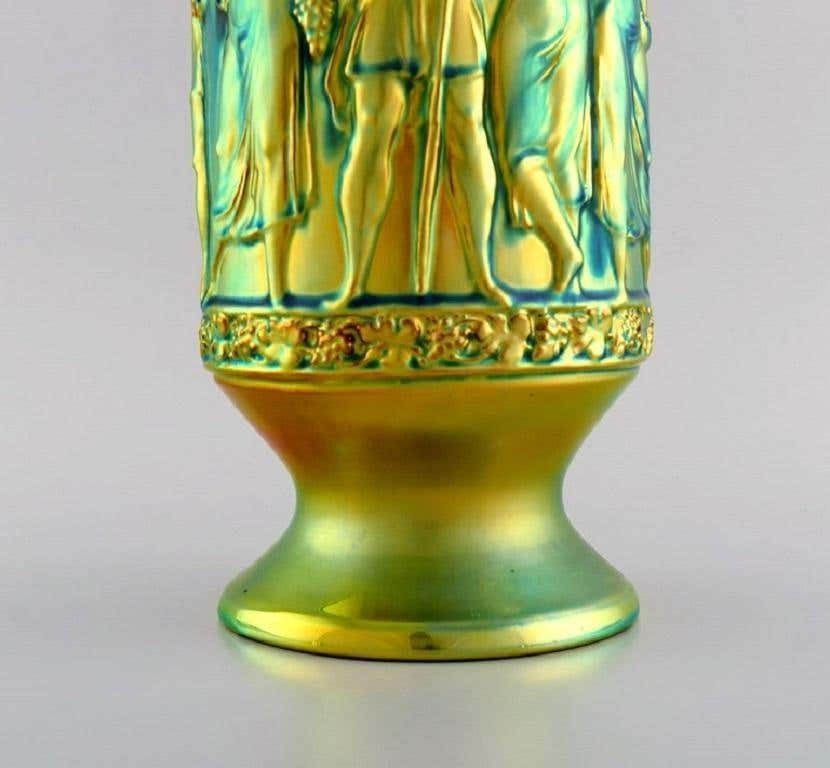 Unique Zsolnay Vase In Glazed Ceramics, Beautiful Eozin Glaze photo vinterior
