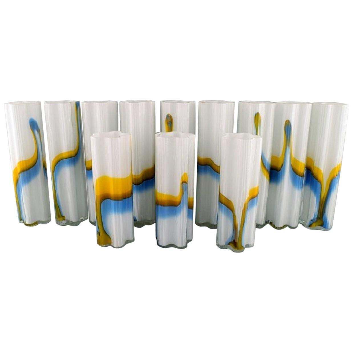 Stölzle Oberglas, Austria, Twelve Vienna Vases In Art Glass, 1980s