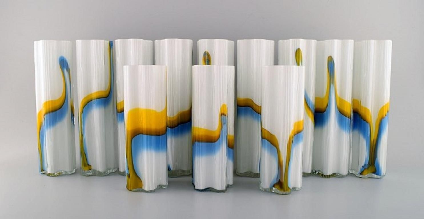 Stölzle Oberglas, Austria, Twelve Vienna Vases In Art Glass, 1980s photo furniture
