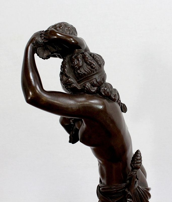 photo furniture Bronze "Bacchante And Small Fauns" After Jj Foucou, 19th Century
