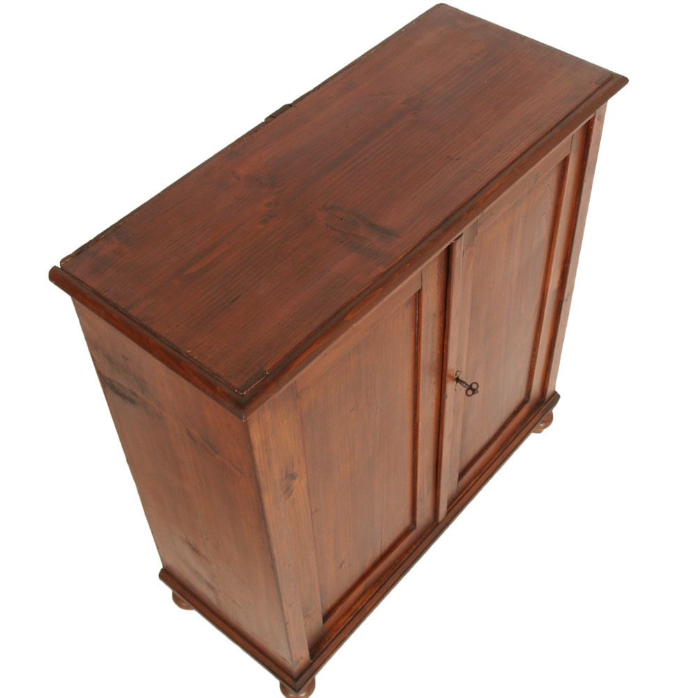 19th Century Country Sideboard With Display In Solid Pine  Wax Polished photo Furniture