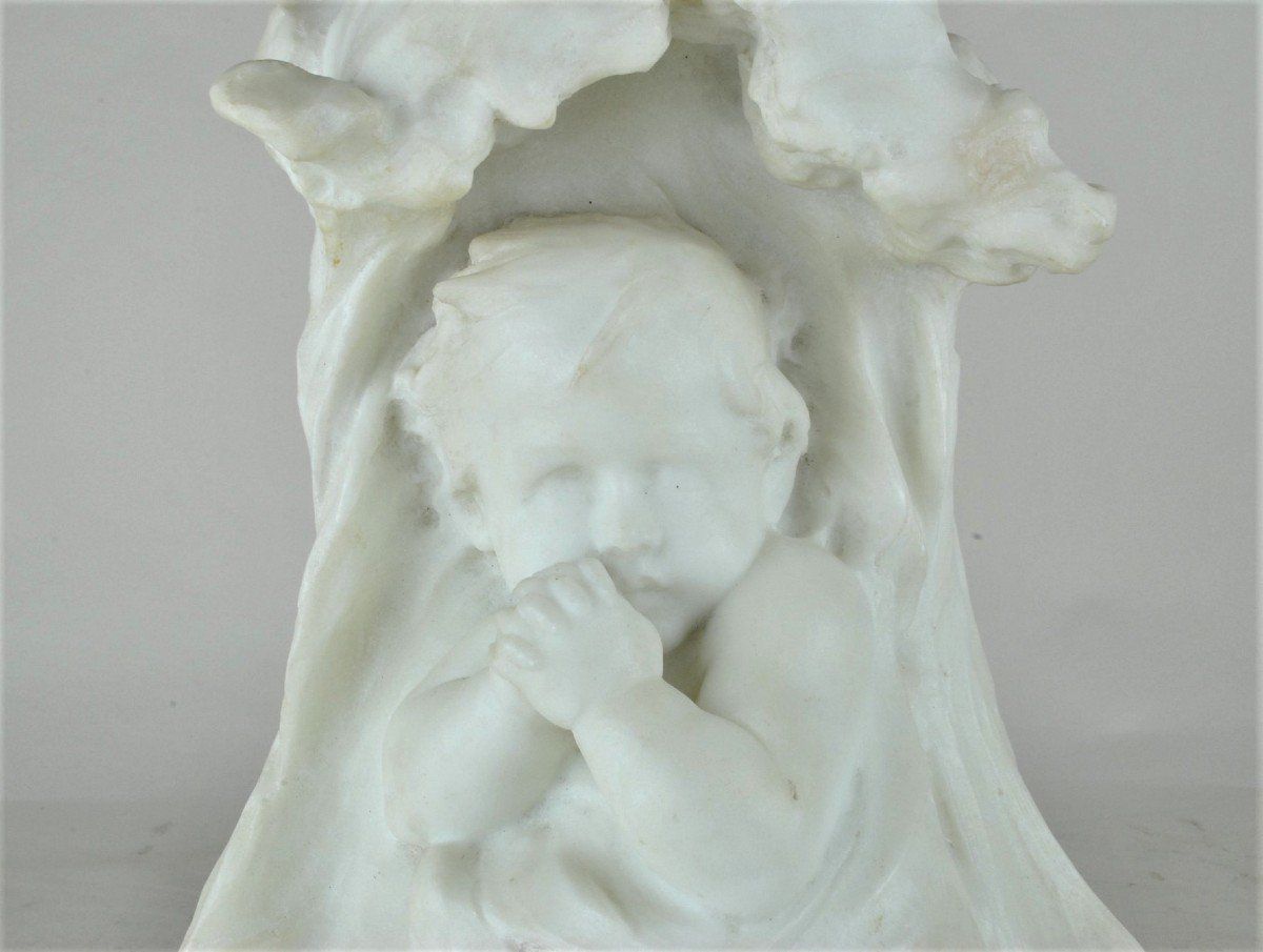 E Fortiny, Baby In Marble, End Of The 19th / Beginning Of The 20th Century photo 1371.0