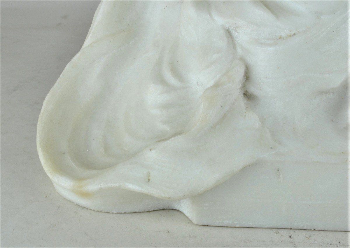 E Fortiny, Baby In Marble, End Of The 19th / Beginning Of The 20th Century photo buy