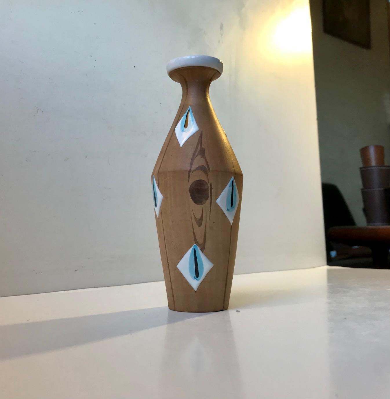 Italian Faux Wood Ceramic Vase By Fiamma, 1960s photo furniture