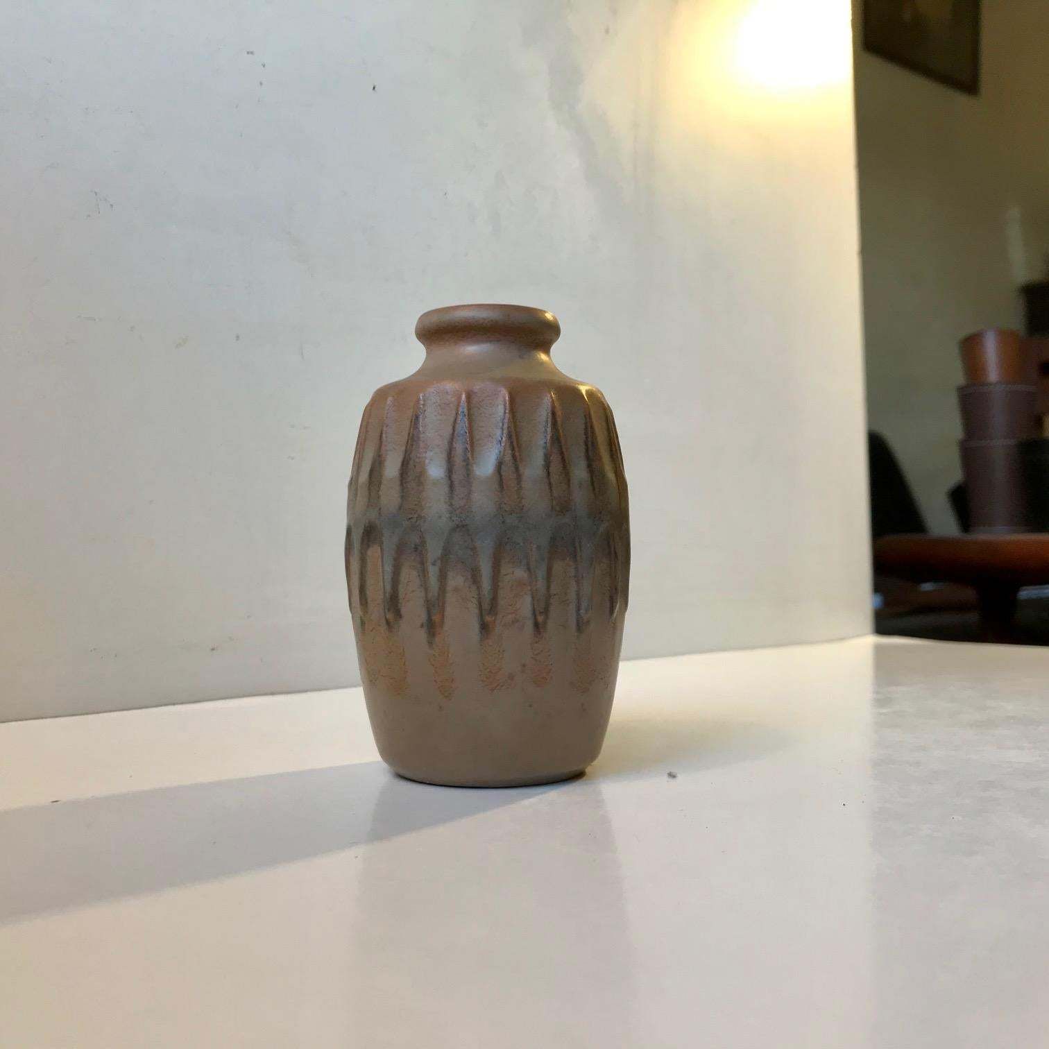 Scandinavian Pottery Vase With Camou Glaze By Günther Praschak For Knabstrup photo furniture