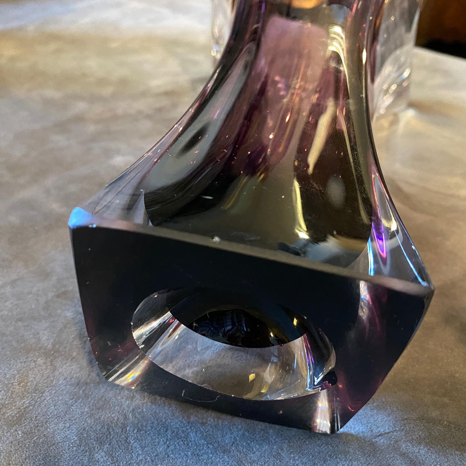 1980s Seguso Style Purple Sommerso Murano Glass Vase photo Home Decor