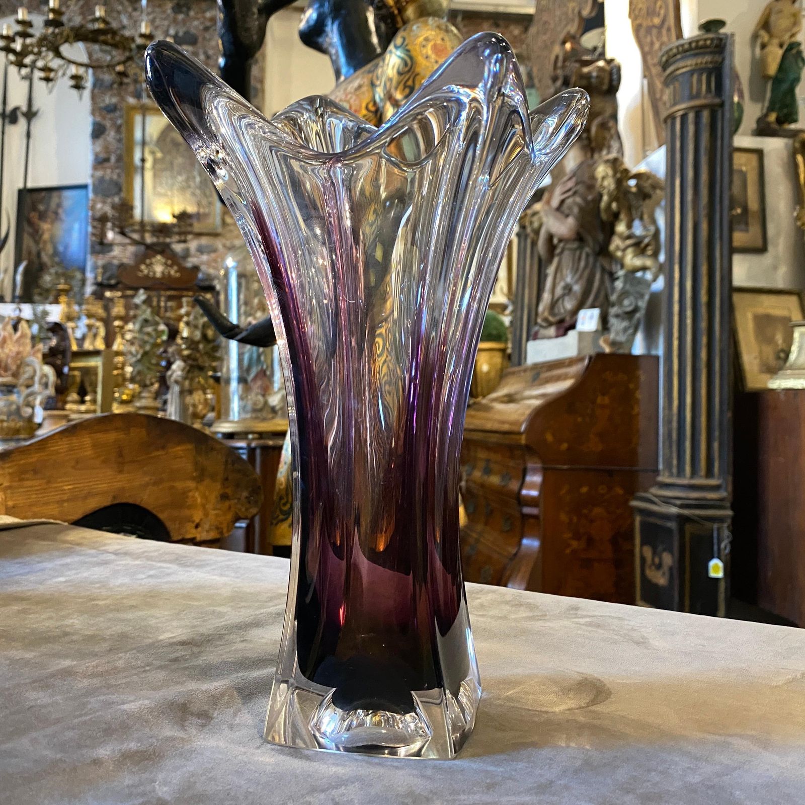 photo furniture 1980s Seguso Style Purple Sommerso Murano Glass Vase