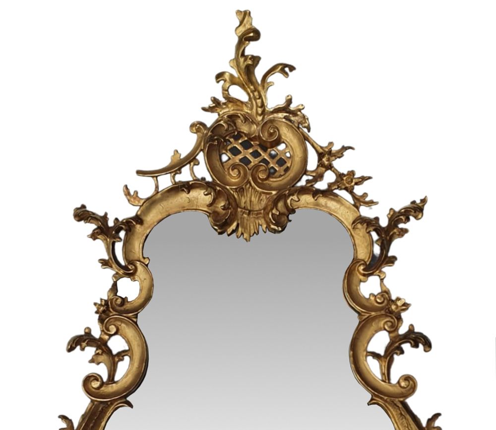 Rare Pair Of 19th Century Pier Giltwood Mirrors In The Rococo Manner photo for sale