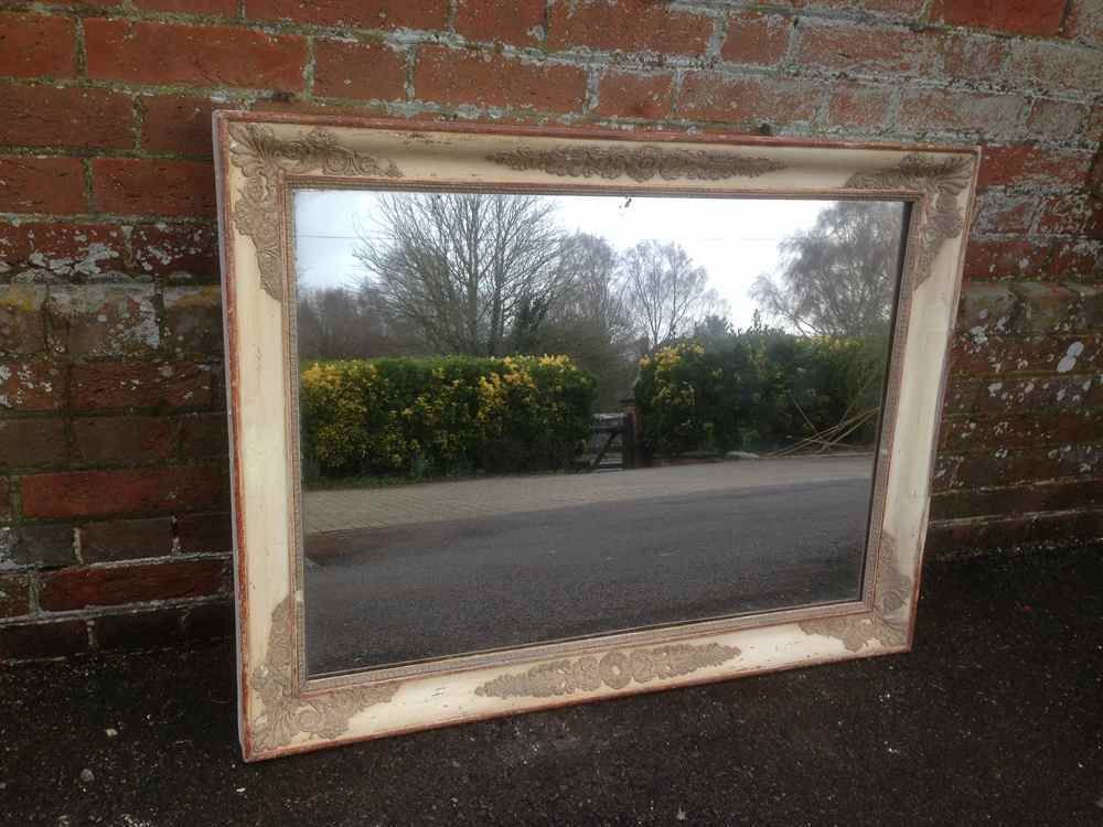 A Good Size Early Antique 19th Century French Carved Wood & Gesso Cream Louis Phillippe