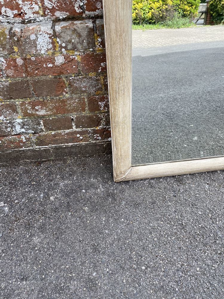 A Stunning Large Antique French 19th Century Carved Wood & Gesso Painted Plain Bistro Mirror photo 795.0