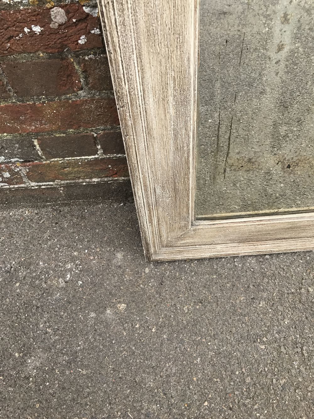 A Highly Useful Size Antique 19th Century French Carved Wood & Gesso Plain Painted Mirror photo Home Decor