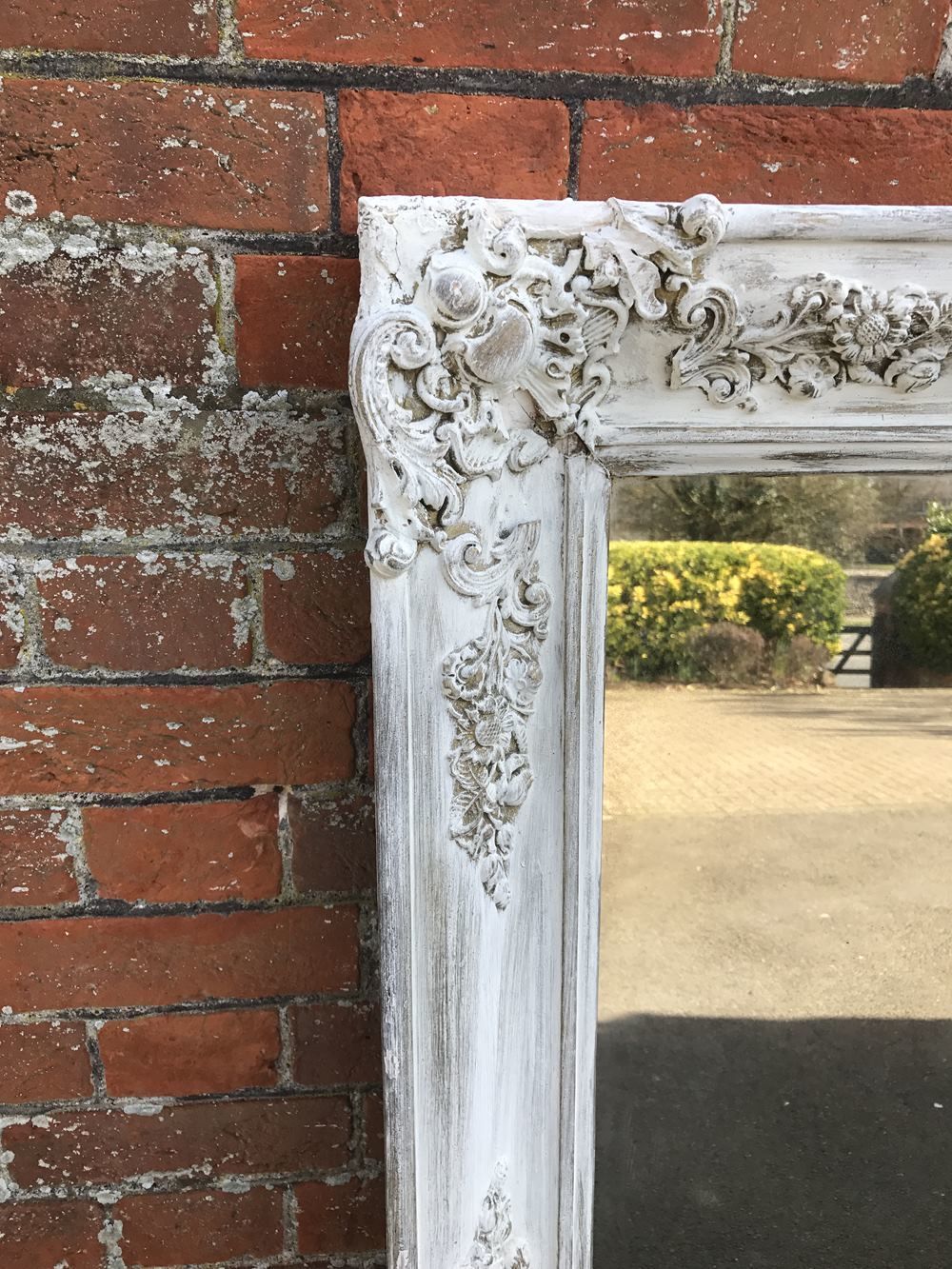 A Fabulous Large Early Antique 19th Century French Carved Wood And Gesso Distressed Painted & Gilt Louis Philippe Mirror photo furniture