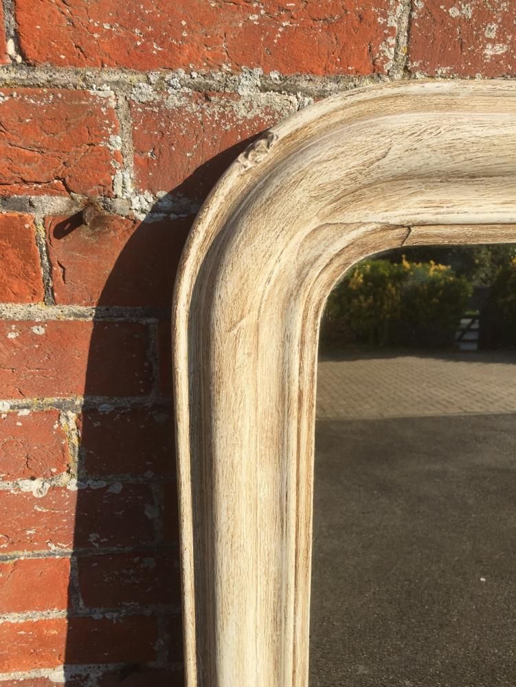 A Good Size Antique 19th Century French Carved Wood And Gesso Plain Painted Mirror photo furniture