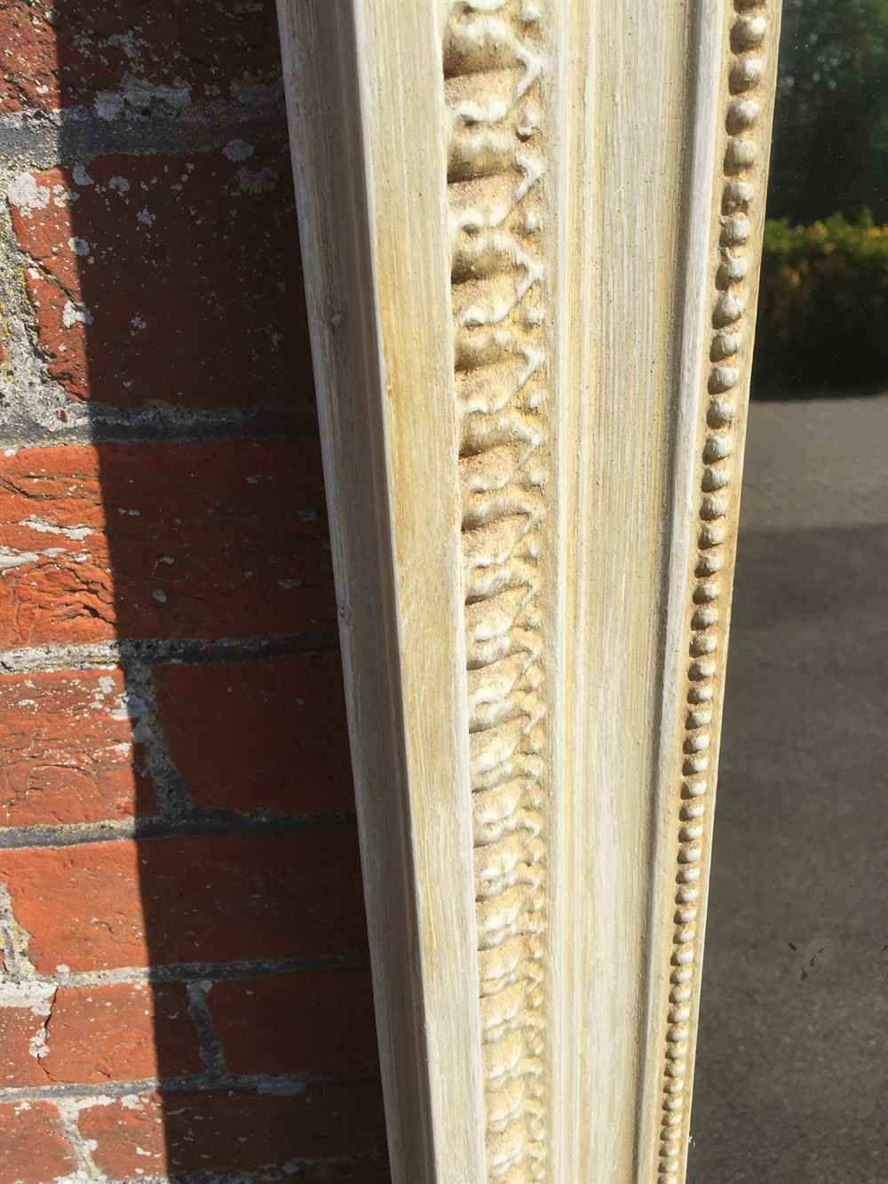 A Large Antique 19th Century French Carved Wood And Gesso Plain Painted Cream Mirror photo for sale