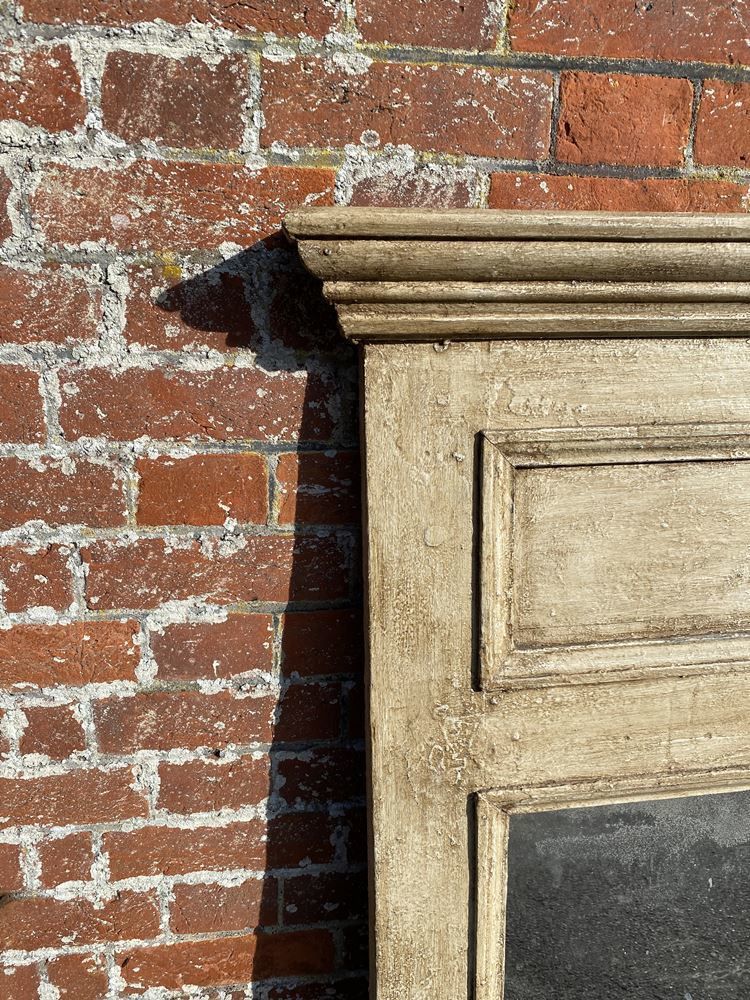 Antique 19th Century French Carved Wood Distressed Painted Mirrorr photo furniture