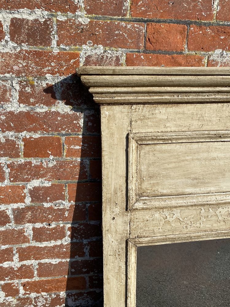 A Wonderful Antique 19th Century French Carved Wood Distressed Painted Mirror photo furniture