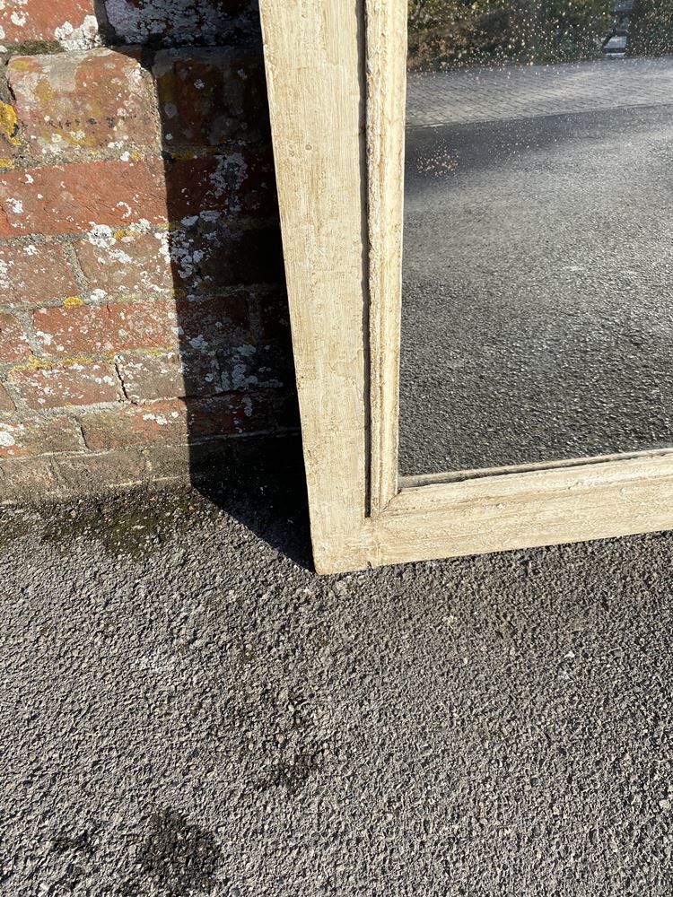 A Wonderful Antique 19th Century French Carved Wood Distressed Painted Mirror photo for sale