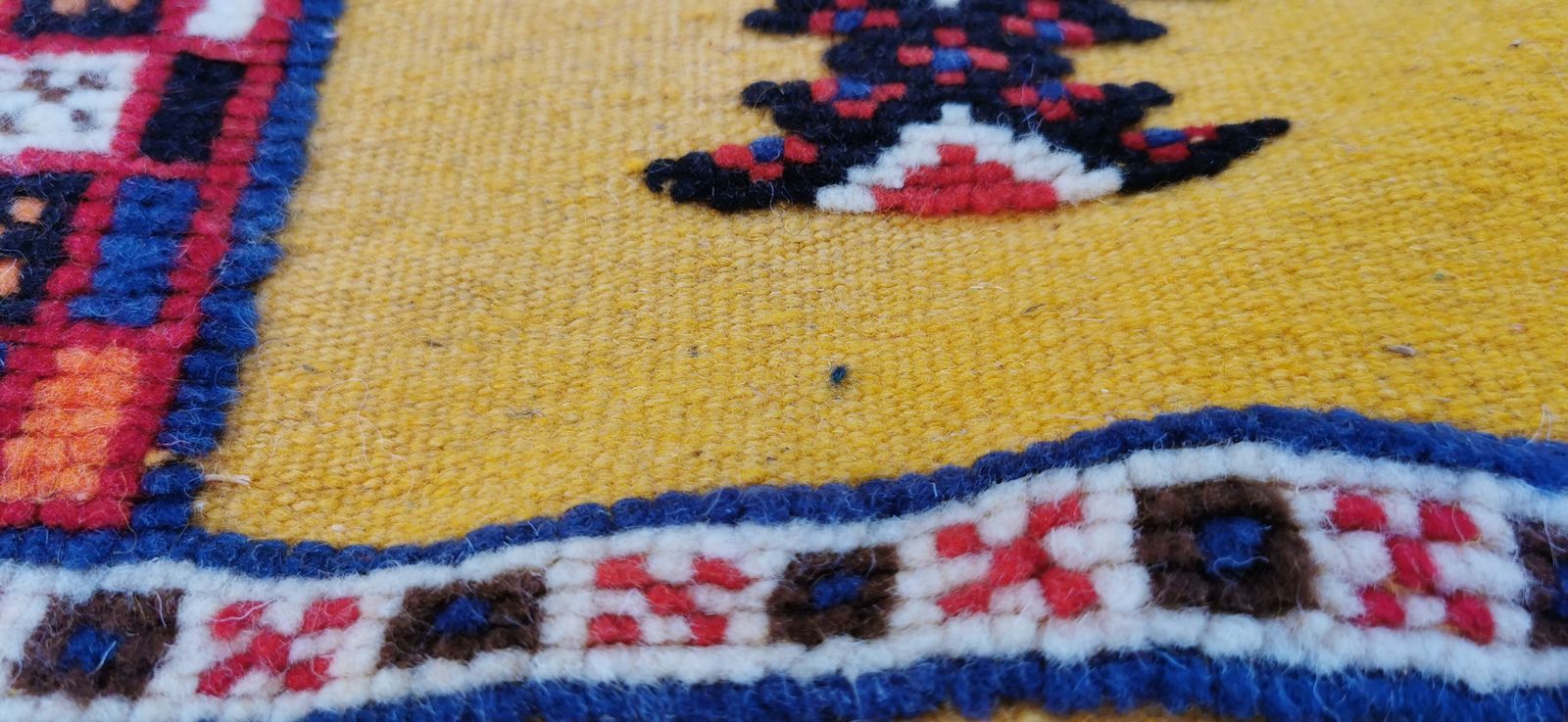 1250.0 Authentic Handmade Woven Moroccan Rug  Colouful Berber  Carpet, Pure Wool Vegetable Dyes photo