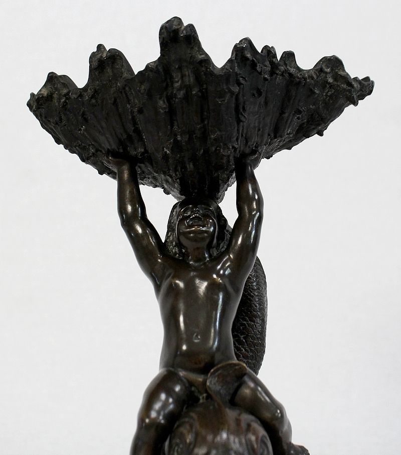 Bronze Trinket "The Child And The Dolphin"Early 19th Century photo vinterior