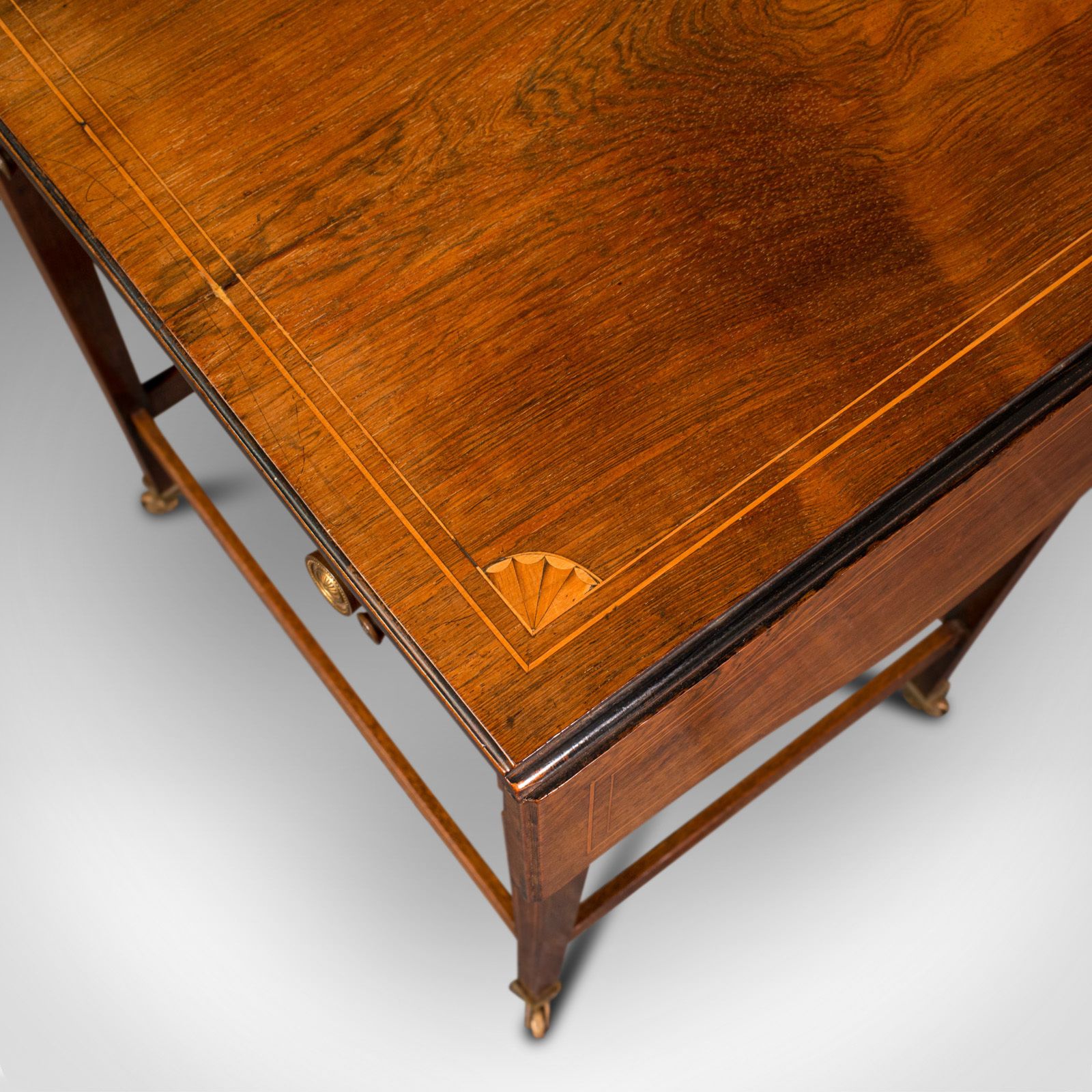 Antique Drop Leaf Sewing Table, English, Rosewood, Side, Lamp, Regency, C.1820 photo 1275.0