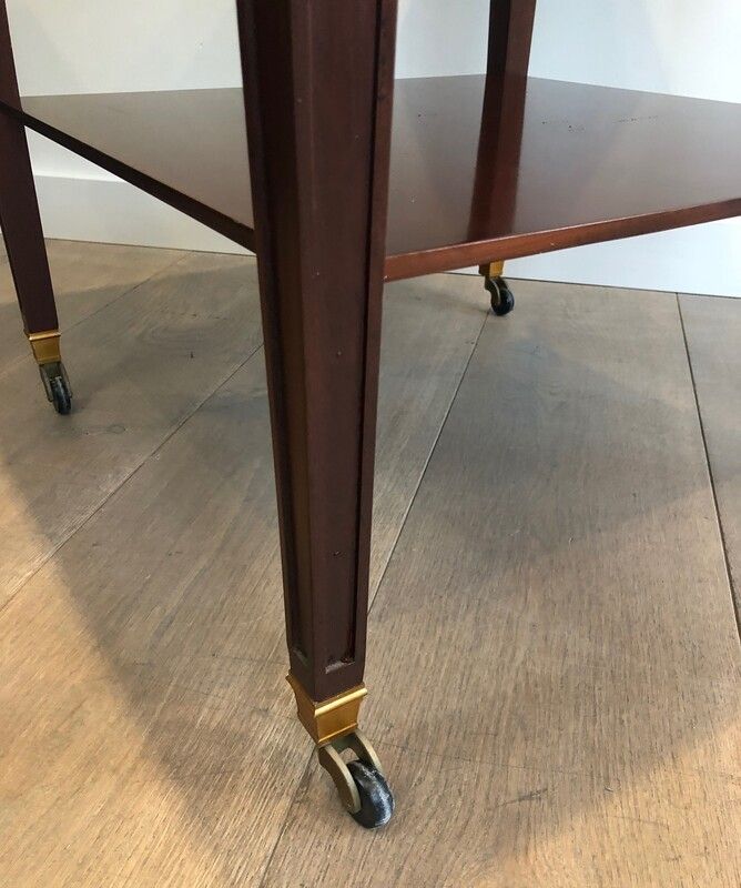 Mahogany And Brass Center Table By Hugnet photo buy