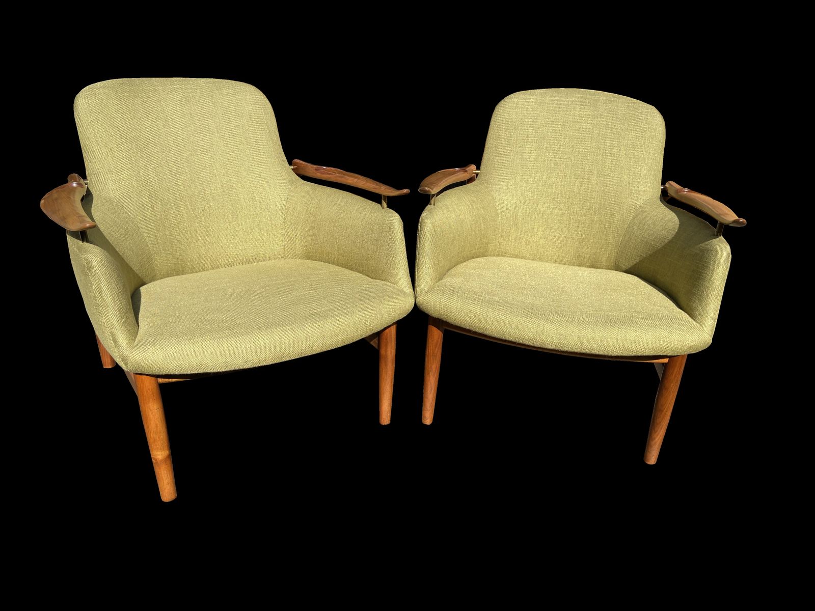 Fine Pair Of Nv53 Chairs By Finn Juhl For Niels Vodder