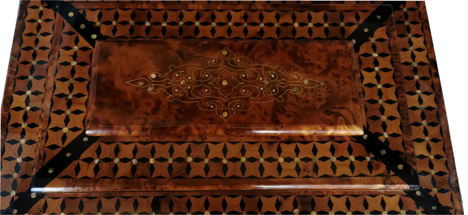 Unique Large Jewellery Box. Inlaid With Silver And Mother Of Pearl. photo for sale