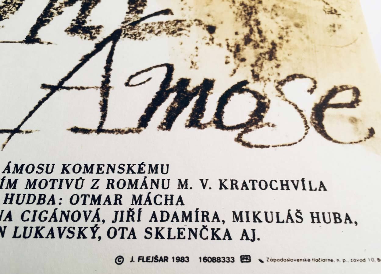 Original Film Poster, The Wanderings Of Jan Amos, Josef Flejšar, 1983, Genuine Czech Vintage Print photo furniture