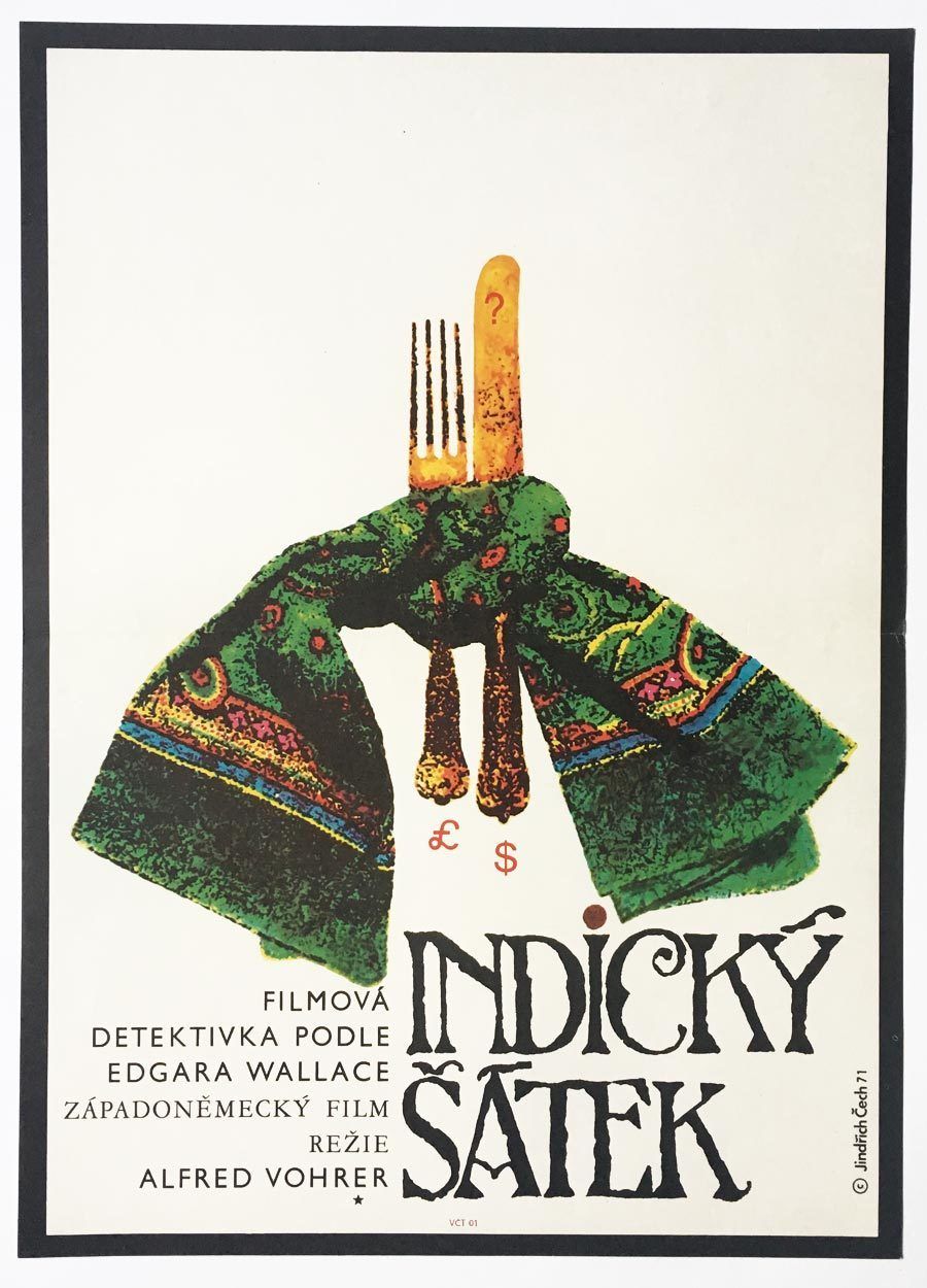 Movie Poster, The Indian Scarf, Jindřich čech, 1971