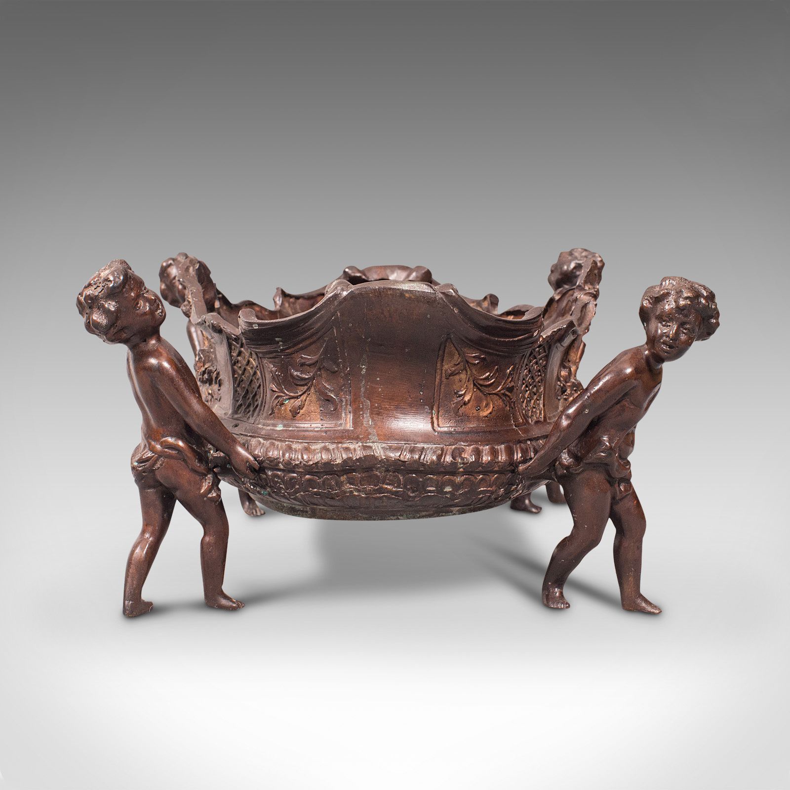 Antique Decorative Jardiniere, Italian, Bronze, Platter, Serving Bowl, C.1900 photo Home Decor