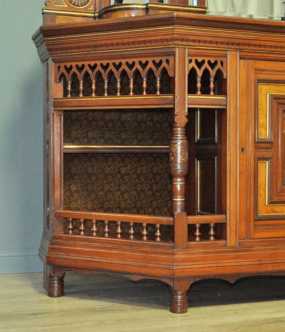 Large Antique Walnut Aesthetic Sideboard Dresser, Manner Of Lambs Of Manchester photo vintage