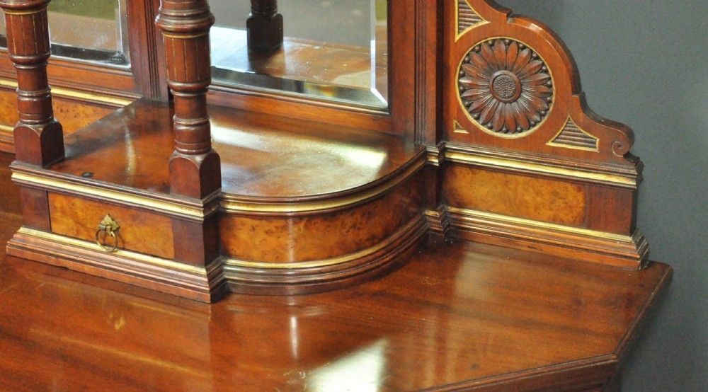 photo for sale Large Antique Walnut Aesthetic Sideboard Dresser, Manner Of Lambs Of Manchester
