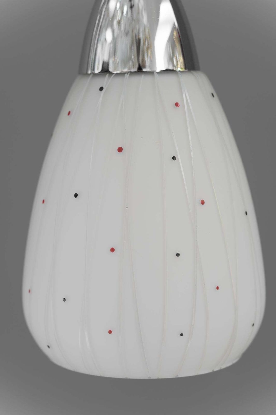 photo for sale Nickel Pendant With Original Glass Shades Vienna Around 1950s
