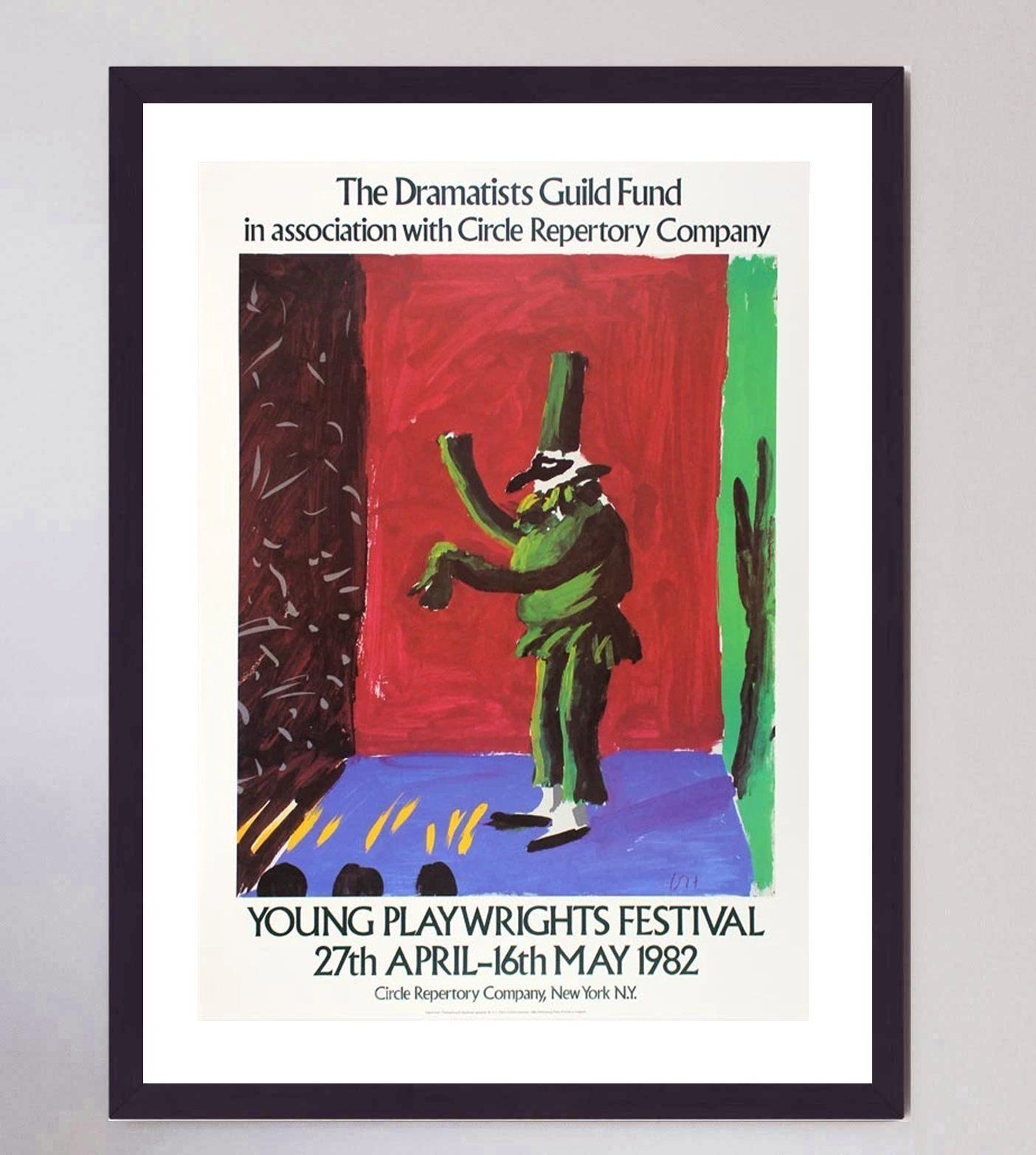 David Hockney   Young Playwrights Festival  Original Vintage Poster photo furniture