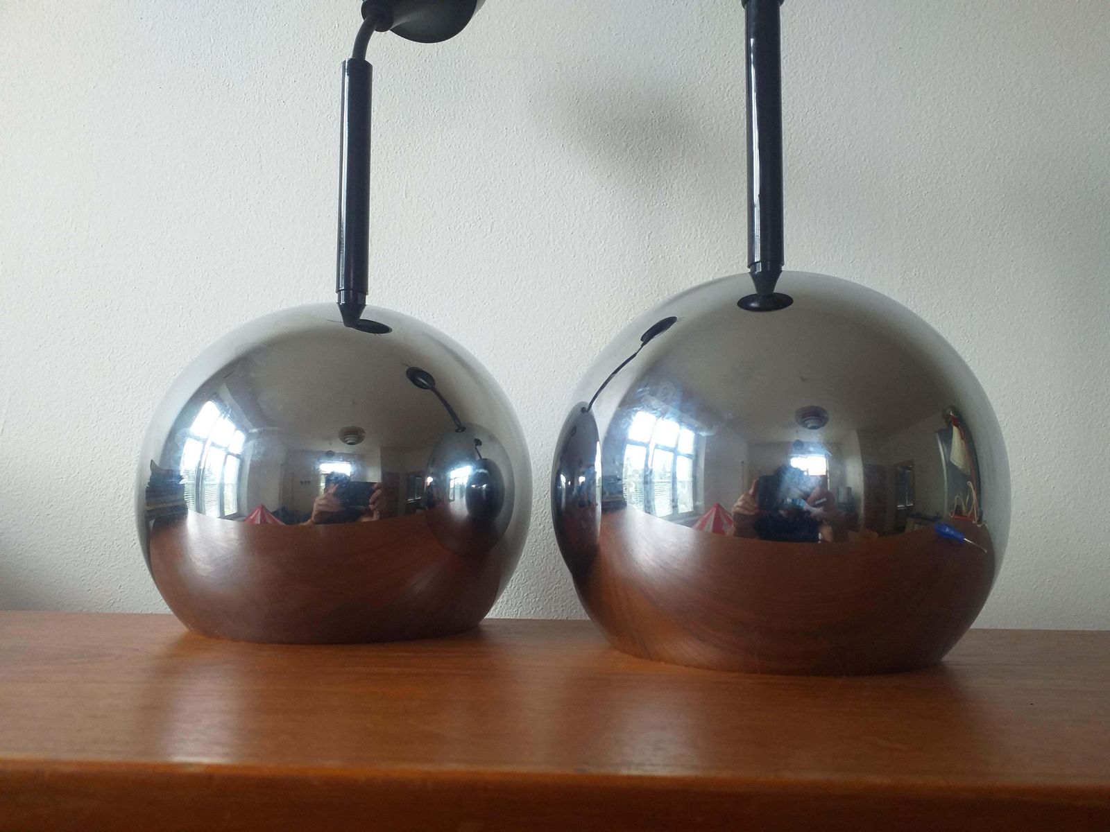 Pair Of Mid Century Pendants Staff Leuchten, Motoko Ishii, Germany, 1970s. photo 400.0