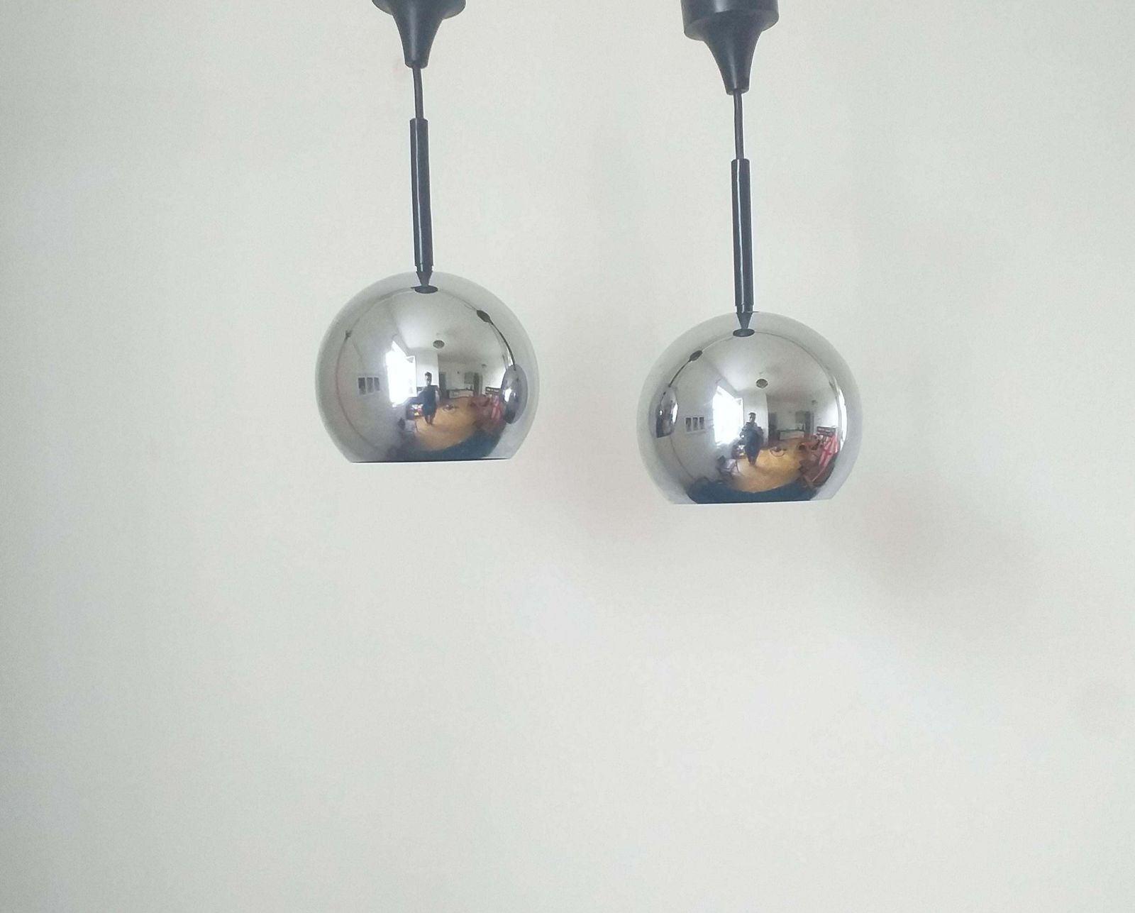 photo furniture Pair Of Mid Century Pendants Staff Leuchten, Motoko Ishii, Germany, 1970s.