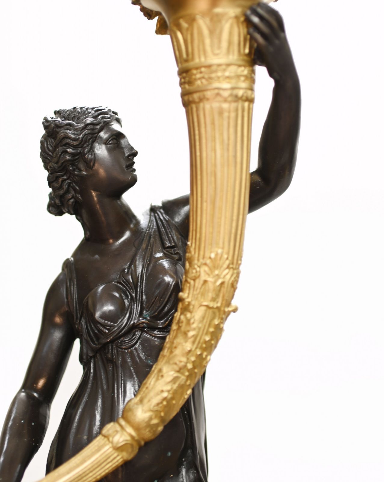 Pair Bronze Maiden Candelabras Clodion Ormolu Classical photo vinterior